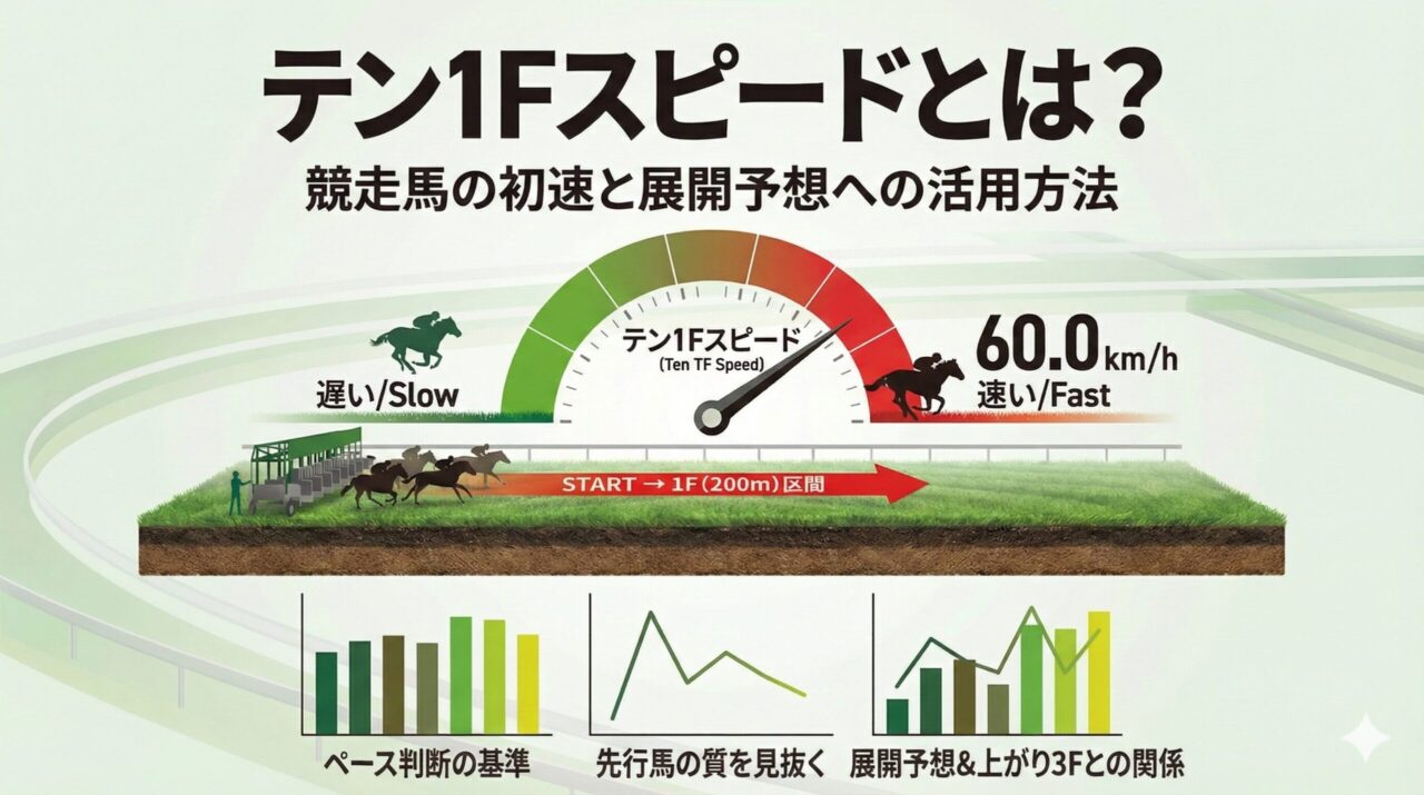 テン1Fスピードの解説図：競走馬の初速指標とペース判断・先行馬評価・展開予想の活用法